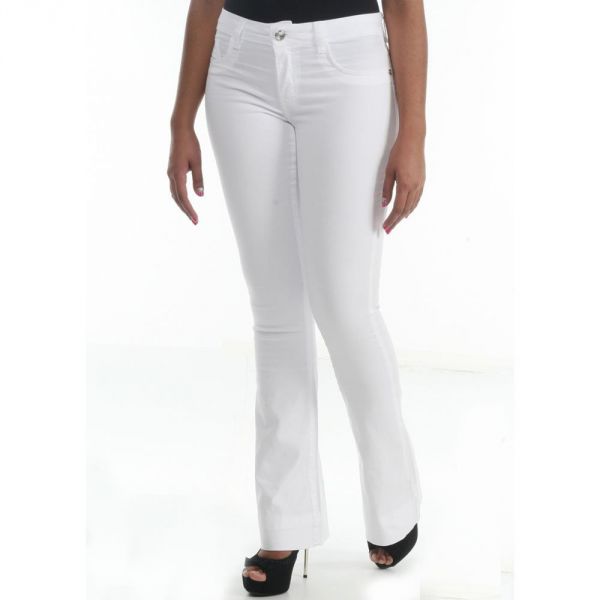 Calça Flare Sawary Branca, Tm44 cód.0785 10%off